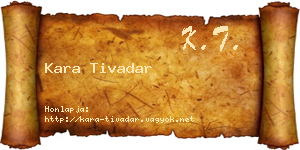 Kara Tivadar névjegykártya