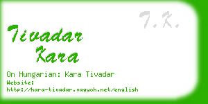 tivadar kara business card